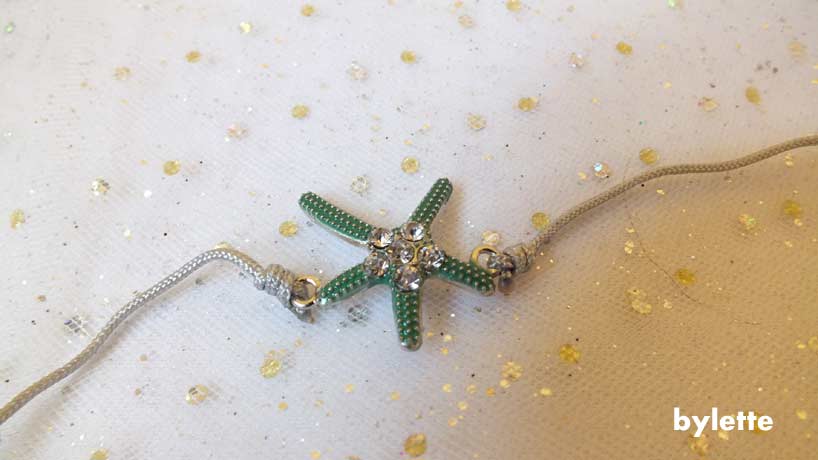 Adjustable gray green star star bracelet